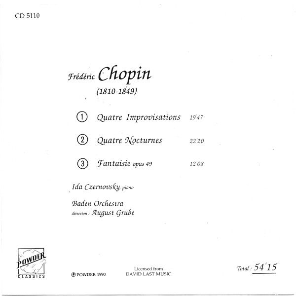 Frédéric Chopin / Ida Černecká - Improvisations / Nocturnes / Fantaisie Op. 49 | Powder Classics (CD 5110) - 2