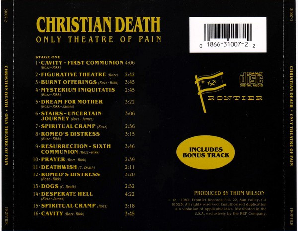Christian Death - Only Theatre Of Pain | Frontier Records (31007-2) - 2 Christian Death - Only Theatre Of Pain | Frontier Records (31007-2) - 2
