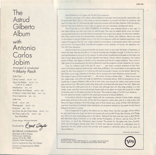 Astrud Gilberto - The Astrud Gilberto Album | Verve Records (2332 042) - 2 Astrud Gilberto - The Astrud Gilberto Album | Verve Records (2332 042) - 2