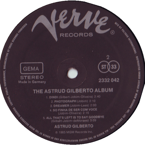 Astrud Gilberto - The Astrud Gilberto Album | Verve Records (2332 042) - 4 Astrud Gilberto - The Astrud Gilberto Album | Verve Records (2332 042) - 4