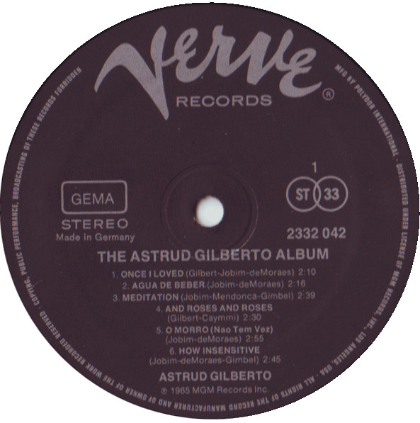Astrud Gilberto - The Astrud Gilberto Album | Verve Records (2332 042) - 3 Astrud Gilberto - The Astrud Gilberto Album | Verve Records (2332 042) - 3