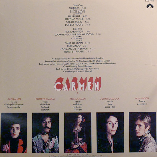 Carmen - Fandangos In Space | Paramount Records (PAS-1044) - 4