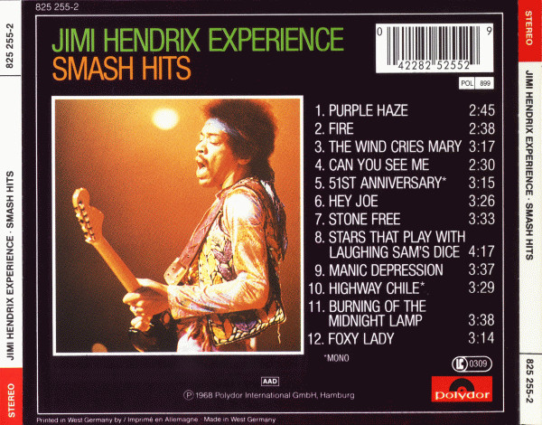 The Jimi Hendrix Experience - Smash Hits | Polydor (825 255-2) - 2 The Jimi Hendrix Experience - Smash Hits | Polydor (825 255-2) - 2