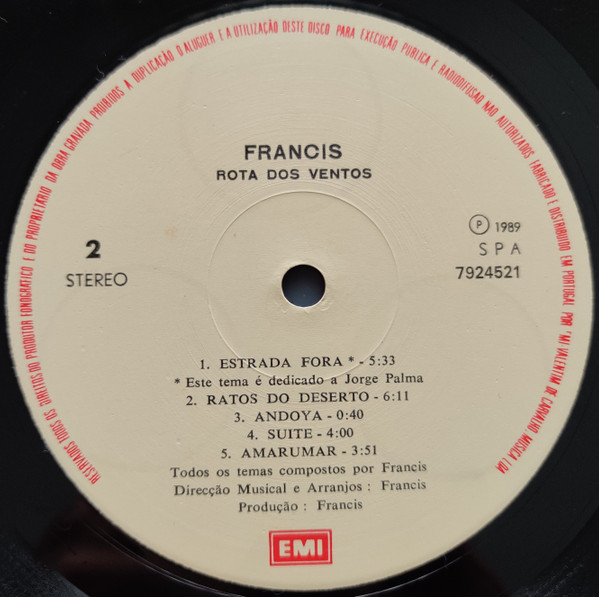 Francis - Rota Dos Ventos | EMI (7924521) - 4 Francis - Rota Dos Ventos | EMI (7924521) - 4