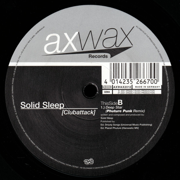 Solid Sleep - Clubattack | Axwax Records (AXWAX 2012) - 2 Solid Sleep - Clubattack | Axwax Records (AXWAX 2012) - 2