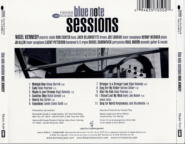 Nigel Kennedy - Blue Note Sessions | Blue Note (0946 3 57050 2 7) - 2