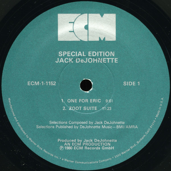 Jack DeJohnette - Special Edition [Vinyl] | ECM Records (ECM-1-1152) - 3