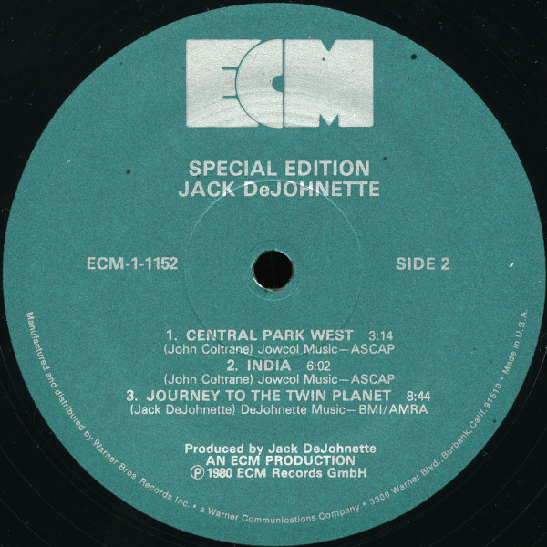 Jack DeJohnette - Special Edition [Vinyl] | ECM Records (ECM-1-1152) - 4