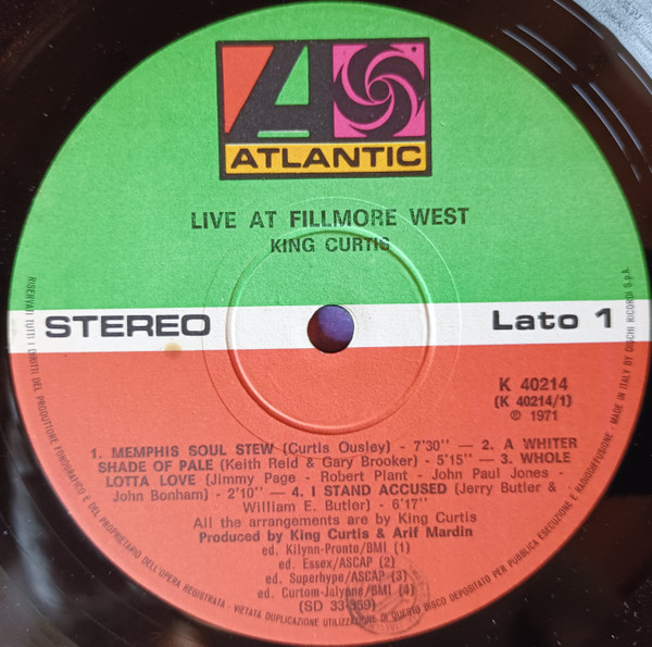 King Curtis - Live At Fillmore West | Atlantic (K 40214) - 3 King Curtis - Live At Fillmore West | Atlantic (K 40214) - 3