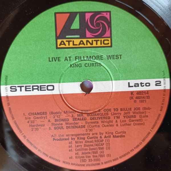 King Curtis - Live At Fillmore West | Atlantic (K 40214) - 4 King Curtis - Live At Fillmore West | Atlantic (K 40214) - 4