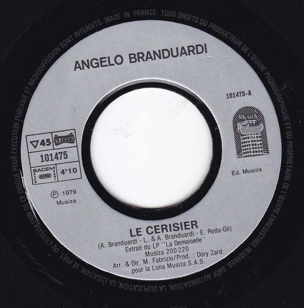 Angelo Branduardi - Le Cerisier / Le Serment Du Marin | MusiZa (101475) - 4
