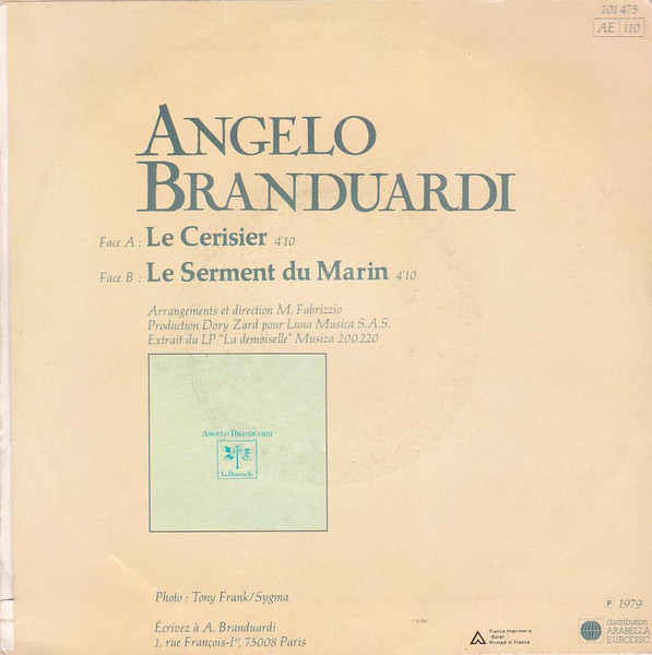 Angelo Branduardi - Le Cerisier / Le Serment Du Marin | MusiZa (101475) - 2