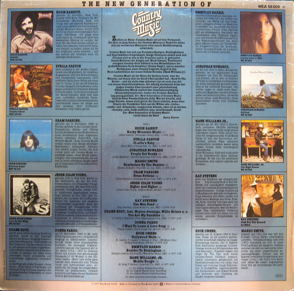 Various - The New Generation Of Country Music | Wea International (WEA 58 009) - 2 Various - The New Generation Of Country Music | Wea International (WEA 58 009) - 2