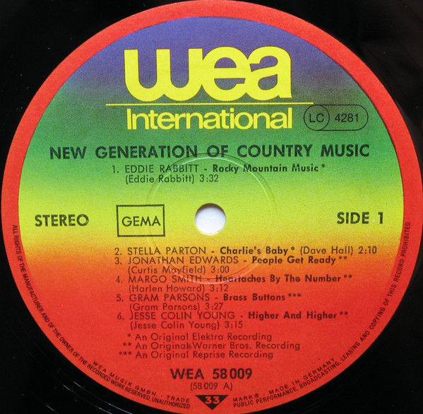 Various - The New Generation Of Country Music | Wea International (WEA 58 009) - 3 Various - The New Generation Of Country Music | Wea International (WEA 58 009) - 3