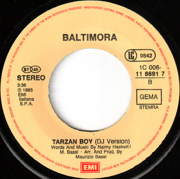 Baltimora - Tarzan Boy | EMI (1C 006-11 8691 7) - 4