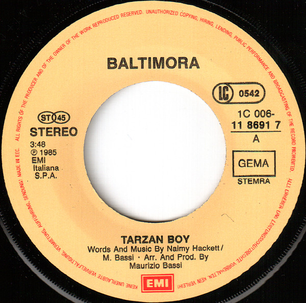 Baltimora - Tarzan Boy | EMI (1C 006-11 8691 7) - 3