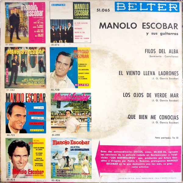 Manolo Escobar Y Sus Guitarras - Filos Del Alba | Belter (51.065) - 2