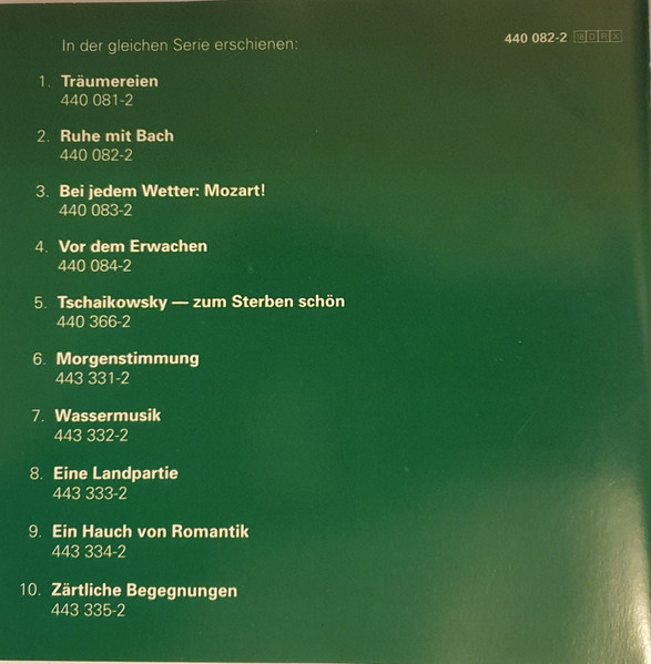 Johann Sebastian Bach - Klassik zum Entspannen Folge 2-Ruhe mit Bach | Decca (440082-2) - 2
