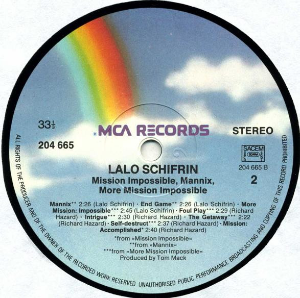 Lalo Schifrin - Mission: Impossible, Mannix, More Mission: Impossible | MCA Records (204 665) - 3 Lalo Schifrin - Mission: Impossible, Mannix, More Mission: Impossible | MCA Records (204 665) - 3