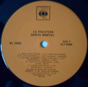 Sara Montiel - La Violetera, Original Sound Track Recording | CBS (GL 10021) - 4