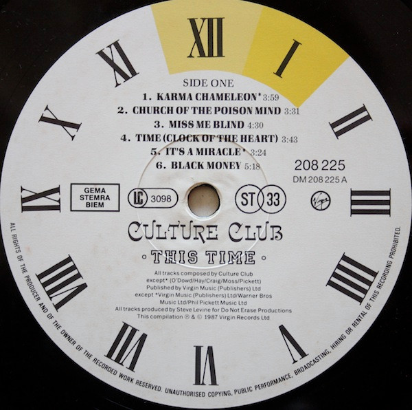 Culture Club - This Time - Culture Club : The First Four Years | Virgin (208 225-630) - 4 Culture Club - This Time - Culture Club : The First Four Years | Virgin (208 225-630) - 4