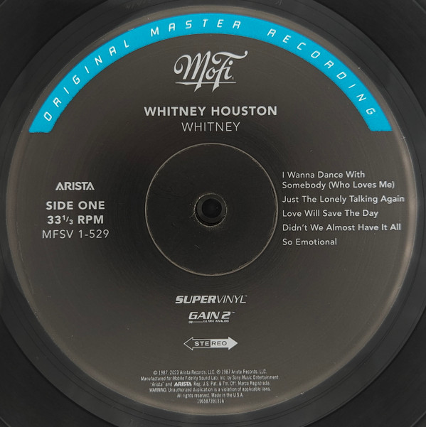 Whitney Houston - Whitney | Mobile Fidelity Sound Lab (MFSV 1-529) - 2
