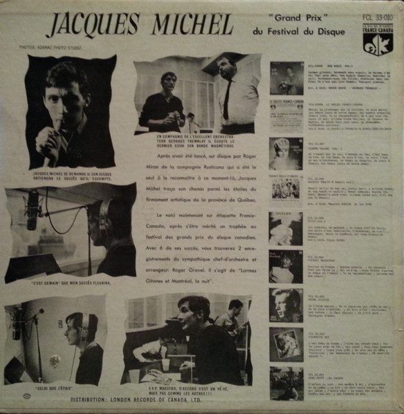 Jacques Michel - ''Grand Prix'' Du Festival Du Disque | France-Canada (FCL 33-010) - 2 Jacques Michel - ''Grand Prix'' Du Festival Du Disque | France-Canada (FCL 33-010) - 2