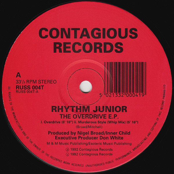 Rhythm Junior - The Overdrive EP | Contagious Records (RUSS 004T) - main