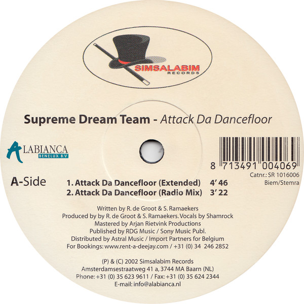 Supreme Dream Team - Attack Da Dancefloor | Simsalabim Records (SR 1016006) - main