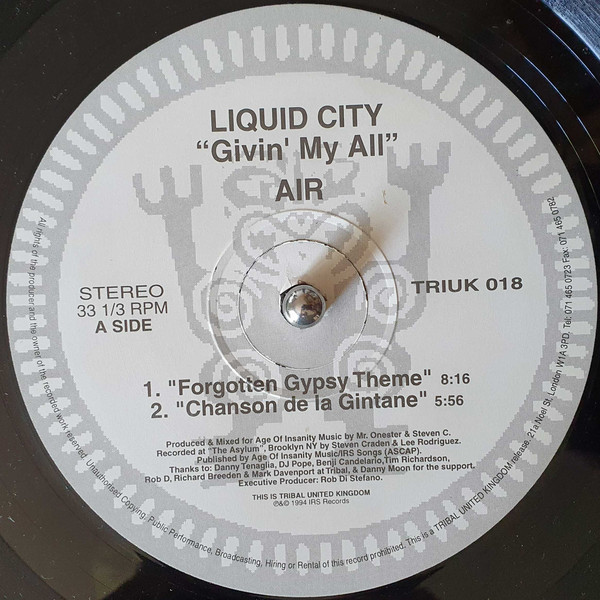 Liquid City - Givin' My All | TRIBAL United Kingdom (TRIUK 018) - 2