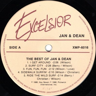 Jan & Dean - The Best Of Jan And Dean [Vinyl] | Excelsior (XMP-6016) - 3