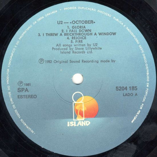 U2 - October | Island Records (5204 185) - 3
