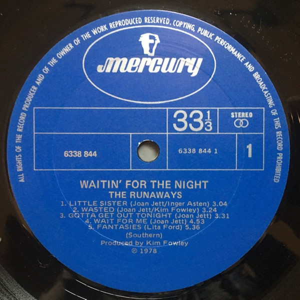 The Runaways - Waitin' For The Night | Mercury (6338 844) - 3 The Runaways - Waitin' For The Night | Mercury (6338 844) - 3