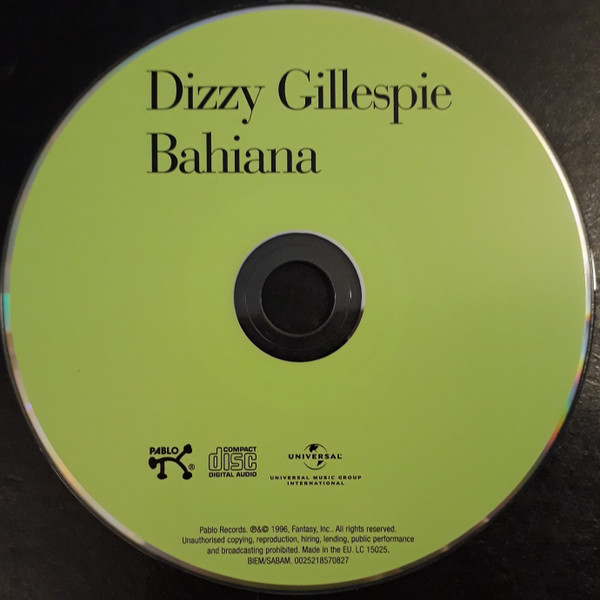 Dizzy Gillespie - Bahiana | Pablo Records (0025218570824) - 3 Dizzy Gillespie - Bahiana | Pablo Records (0025218570824) - 3