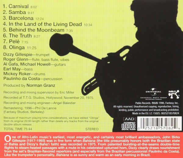 Dizzy Gillespie - Bahiana | Pablo Records (0025218570824) - 2 Dizzy Gillespie - Bahiana | Pablo Records (0025218570824) - 2