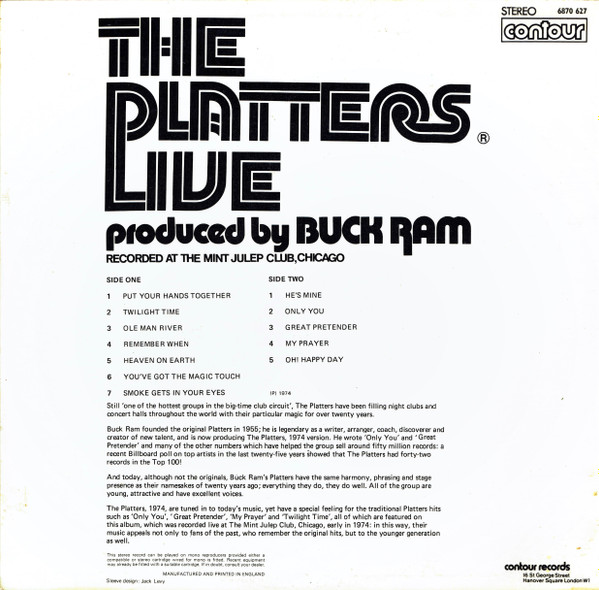 The Platters - The Platters Live | Contour (6870 627) - 2