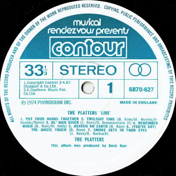 The Platters - The Platters Live | Contour (6870 627) - 3