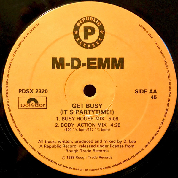 M-D-Emm - Get Busy (It's Partytime!) | Republic Records (PDSX 2320) - 2