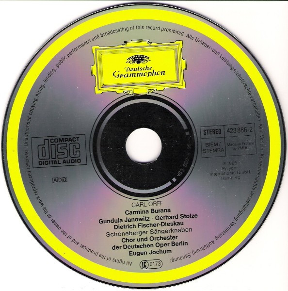 Carl Orff - Gundula Janowitz / Gerhard Stolze / Dietrich Fischer-Dieskau / Orchester Der Deutschen Oper Berlin / Chor der Deutschen Oper Berlin / Eugen Jochum - Carmina Burana | Deutsche Grammophon (423 886-2) - 4 Carl Orff - Gundula Janowitz / Gerhard Stolze / Dietrich Fischer-Dieskau / Orchester Der Deutschen Oper Berlin / Chor der Deutschen Oper Berlin / Eugen Jochum - Carmina Burana | Deutsche Grammophon (423 886-2) - 4