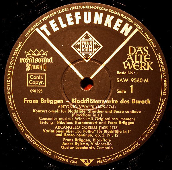 Frans Brüggen - Blockflötenwerke Des Barock | Telefunken (SAW 9560-M) - 3