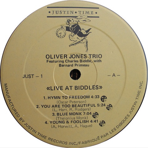 Oliver Jones Trio - Live At Biddles | Justin Time (JUST-1) - 3