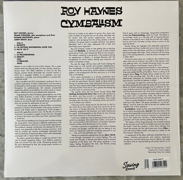 Roy Haynes - Cymbalism | Sowing Records (SOW040) - 3 Roy Haynes - Cymbalism | Sowing Records (SOW040) - 3