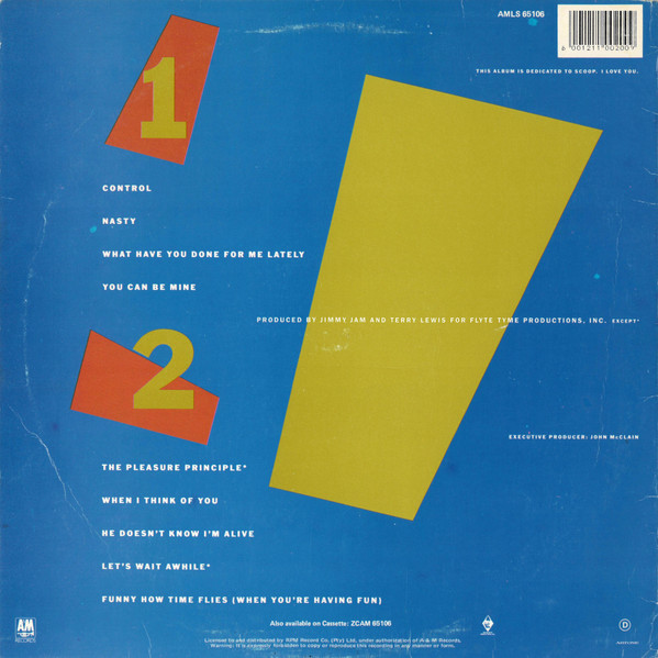 Janet Jackson - Control | A&M Records (AMLS 65106) - 2