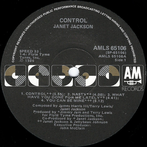 Janet Jackson - Control | A&M Records (AMLS 65106) - 3