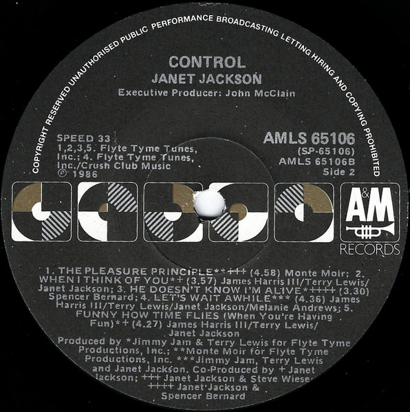Janet Jackson - Control | A&M Records (AMLS 65106) - 4