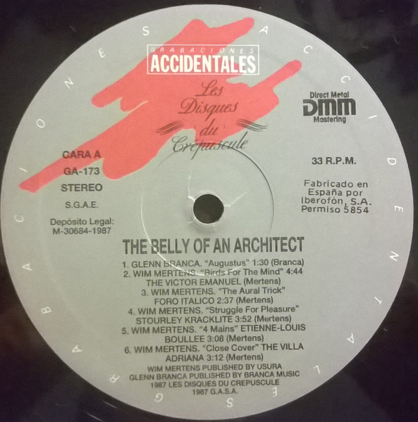 Wim Mertens - The Belly Of An Architect | Gasa (GA-173) - 3 Wim Mertens - The Belly Of An Architect | Gasa (GA-173) - 3