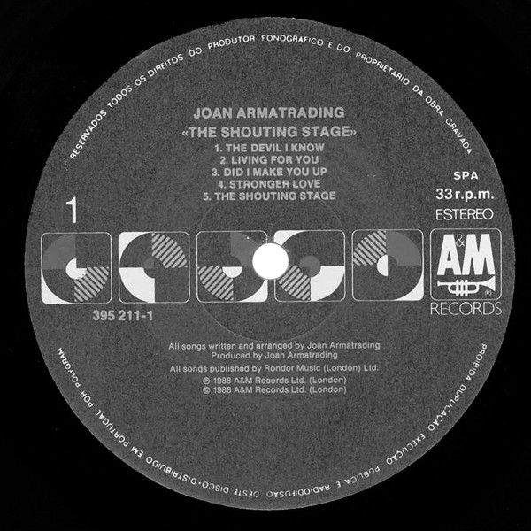 Joan Armatrading - The Shouting Stage | A&M Records (395 211-1) - main