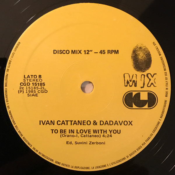 Ivan Cattaneo & Dadavox - Dancin' Number | CGD (CGD 15185) - main