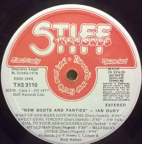 Ian Dury - New Boots And Panties!! | Stiff Records (TXS 3110) - 3 Ian Dury - New Boots And Panties!! | Stiff Records (TXS 3110) - 3