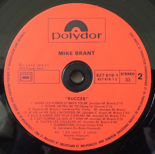 Mike Brant - Succès... | Polydor (827 619-1) - 4 Mike Brant - Succès... | Polydor (827 619-1) - 4